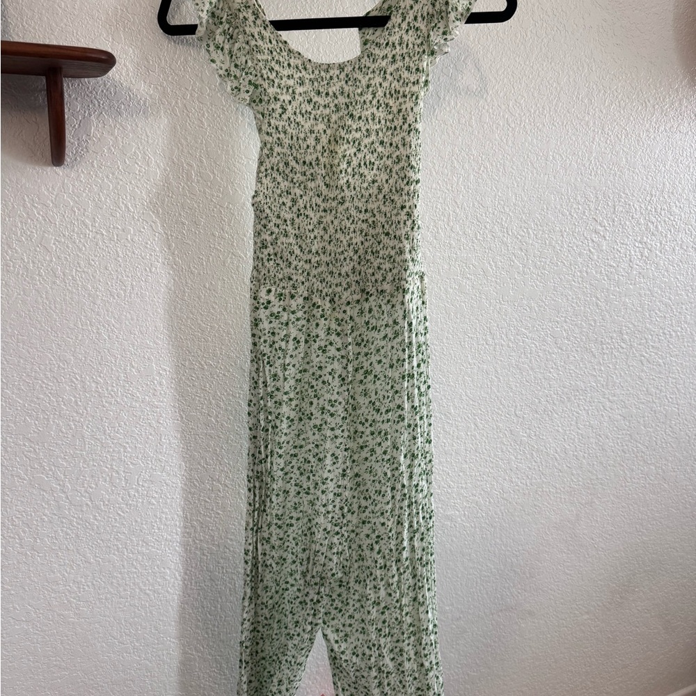 Olivaceous Floral Green Jumpsuit